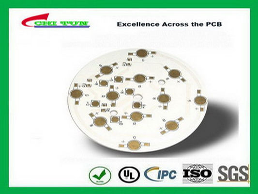 China Aluminum PCB Board 1.6mm Roud White Solder Mask , Immersion Gold PCB Supplier
